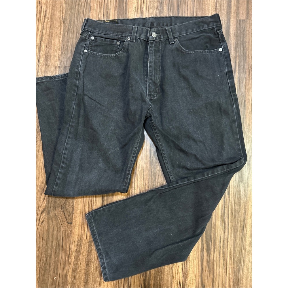 Levi's 505 Regular Fit Jeans Mens 36x29 Black Straight Leg Denim Pants